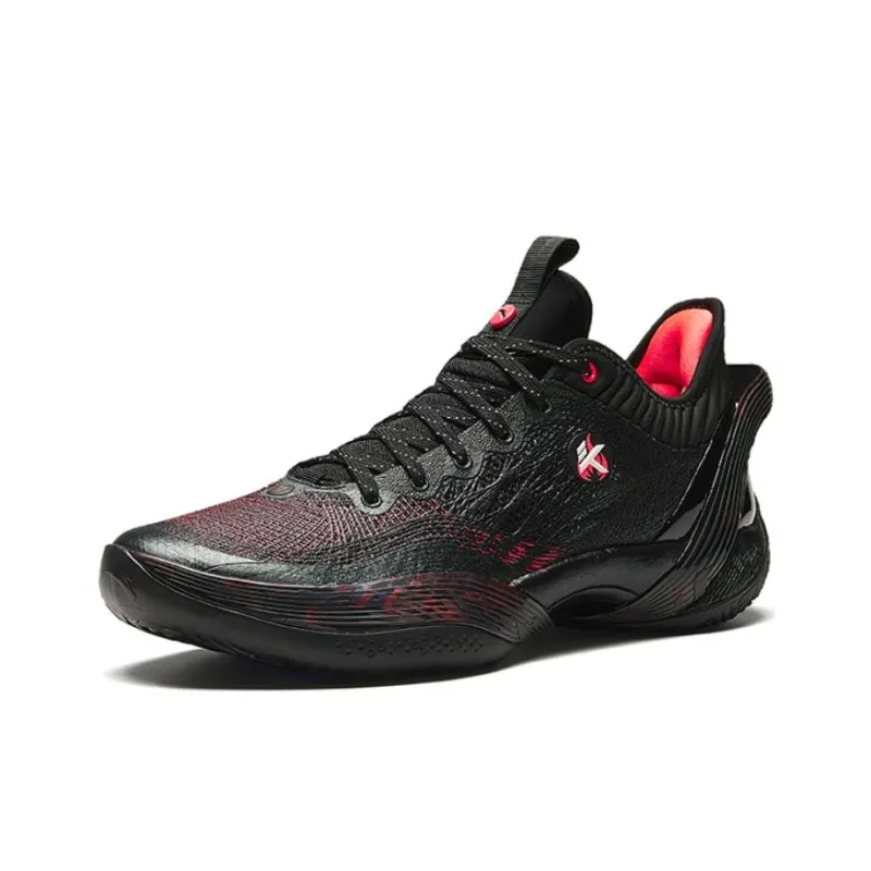 Anta Three-point Rain1.0 Dark Flame Ice And Fire Cushioning Breathable Low-Top Basketball Shoes Men's Black-2