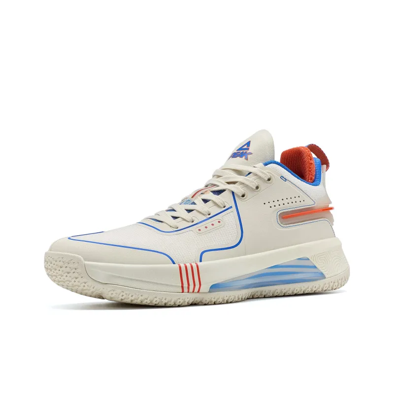 PEAK Flash 4 Anti Slip Wear Resistant Mid Top Basketball Shoes Men's Ecru-2