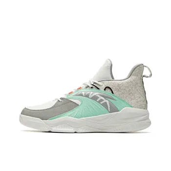 Anta Rhomboid Mid Top Basketball Shoes Men's Gray Green