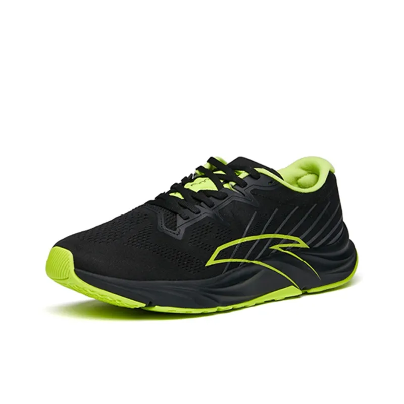 Anta Asphalt Road Fighter 1.0 Cushioned Slip Resistant Abrasion Resistant Low Top Running Shoes Men's Black Green-2