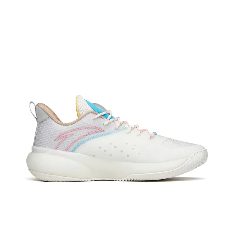 Anta Cement Busters Low Top Basketball Shoes Men's White Gray Blue-1