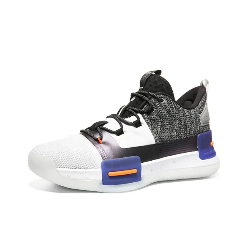 PEAK Flash Taichi Anti Slip Wear Resistant Mid Top Basketball Shoes Men's White Purple-1