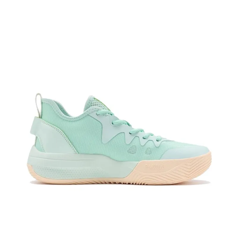 PEAK Lanying Rebound Wear Resistant Lightweight Slip Resistant Low Top Basketball Shoes Women's Gouache Green-1