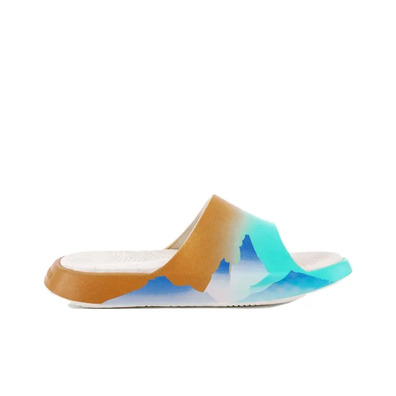 PEAK State Extremely Large Triangle 1.0 Plastic Sole Slide Slippers Men's Blue Yellow-1