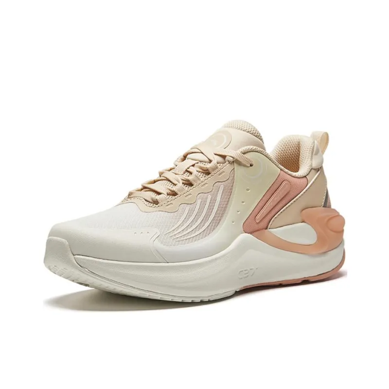 Anta C37+ Cushioning Rebound Low Top Running Shoes Women's White Orange-1