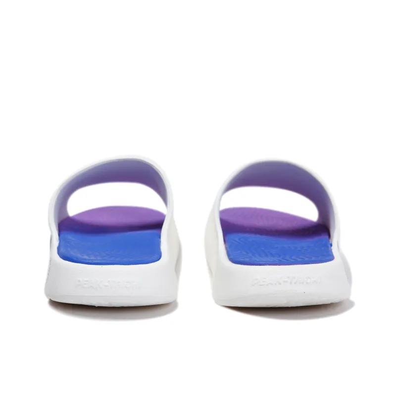 PEAK EVA Odor-Resistant Quick Dry Quiet Slide Slippers Men's White Black Purple-5