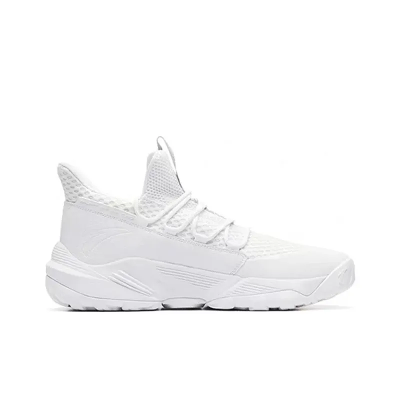 Anta Bastard Cushioning Anti-Slip Wear-Resistant Breathability Low-Top Vintage Casual Shoes Men's White Gray-1