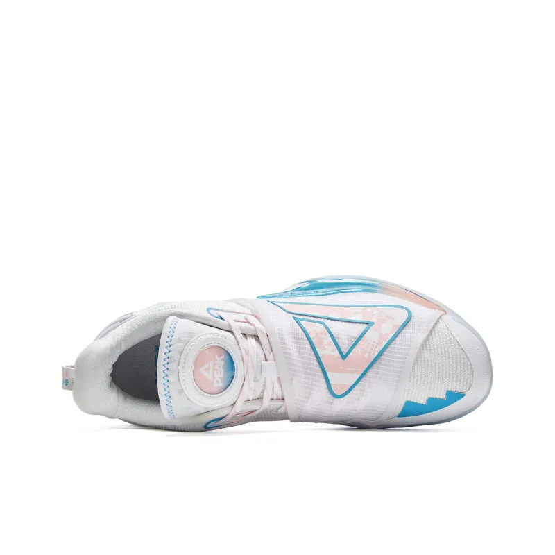 PEAK Magic Horse 1.0 Wear Resistant Slip Resistant Low Top Performance Basketball Shoes Men's White Blue-3
