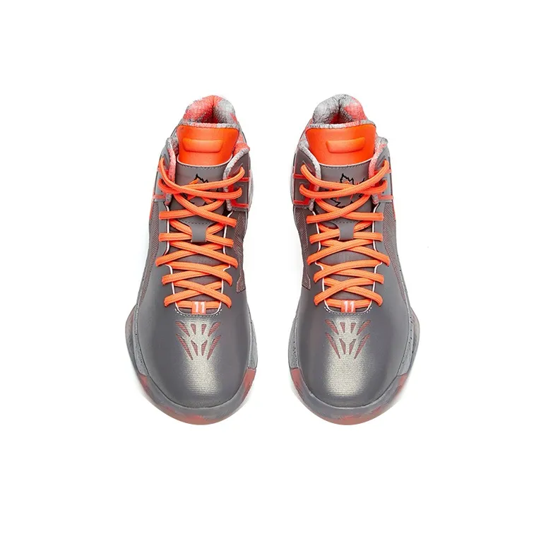 Anta KT1 Pro Mid Top Performance Basketball Shoes Men's Gray Orange-2