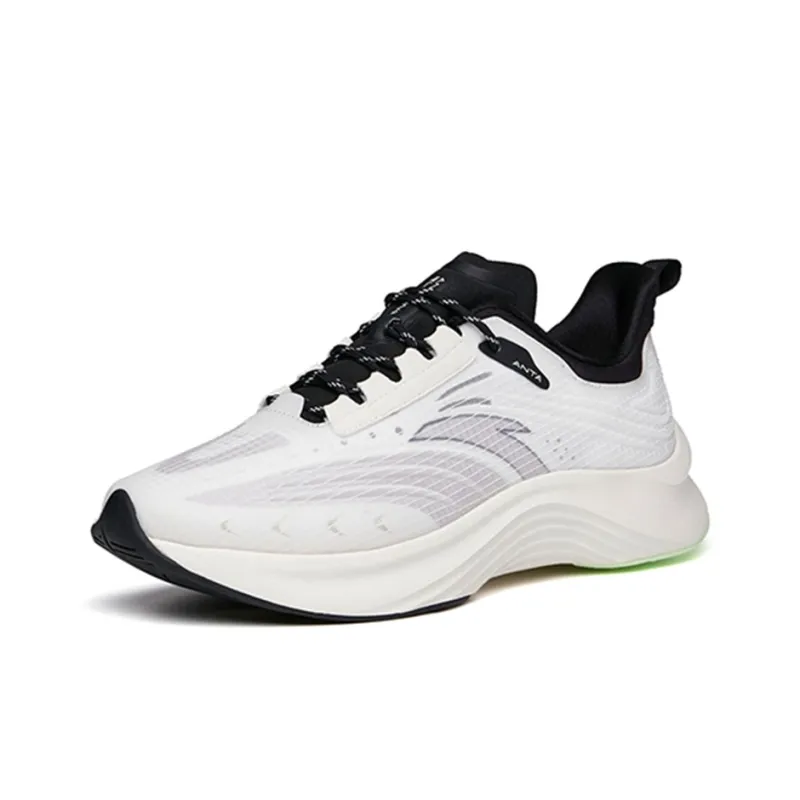 Anta Edge Cushioning, Slip Resistant, Abrasion Resistant Coverage Low Top Running Shoes Men's White Gray Black-2