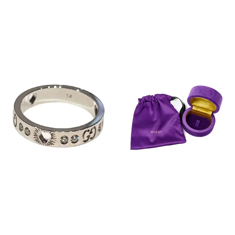 GUCCI 18K White Gold Rings Unisex White Gold-3