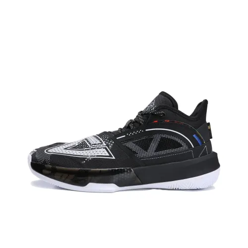 PEAK State Pole Basketball Shoes Women's Mid-Top Black/Large White