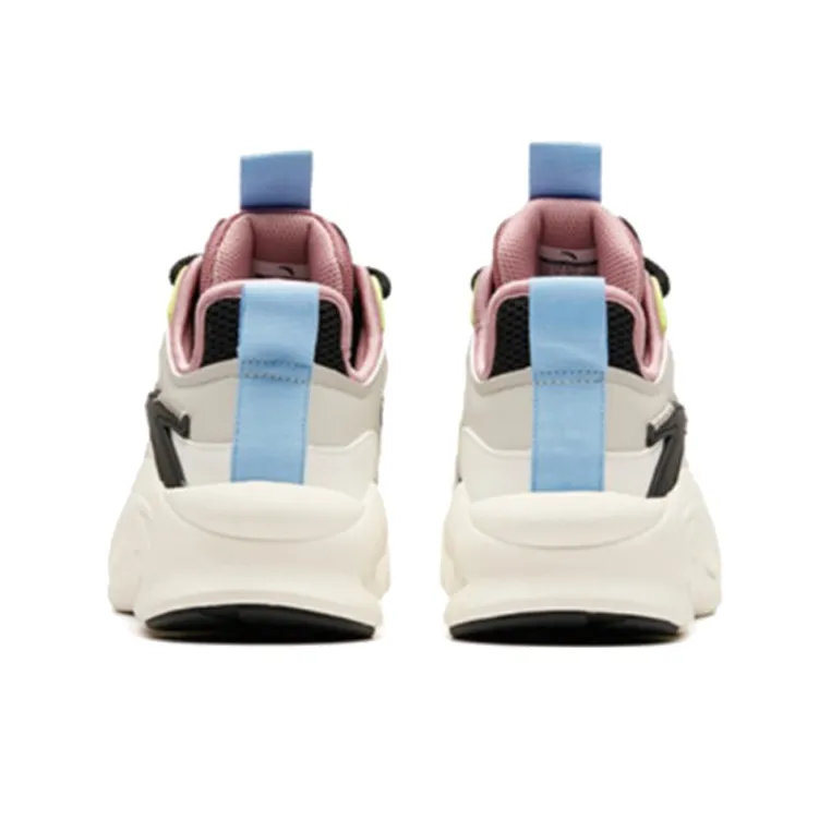 Anta Bastard Cushioning Anti Slip And Wear Resistant Low Top Chunky Sneakers Women's Black White Gray-3