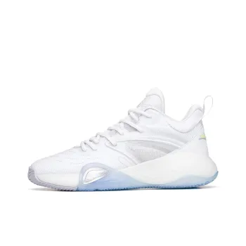 Anta Feather Cushioning Anti Slip And Wear Resistant Low Top Basketball Shoes White Silver