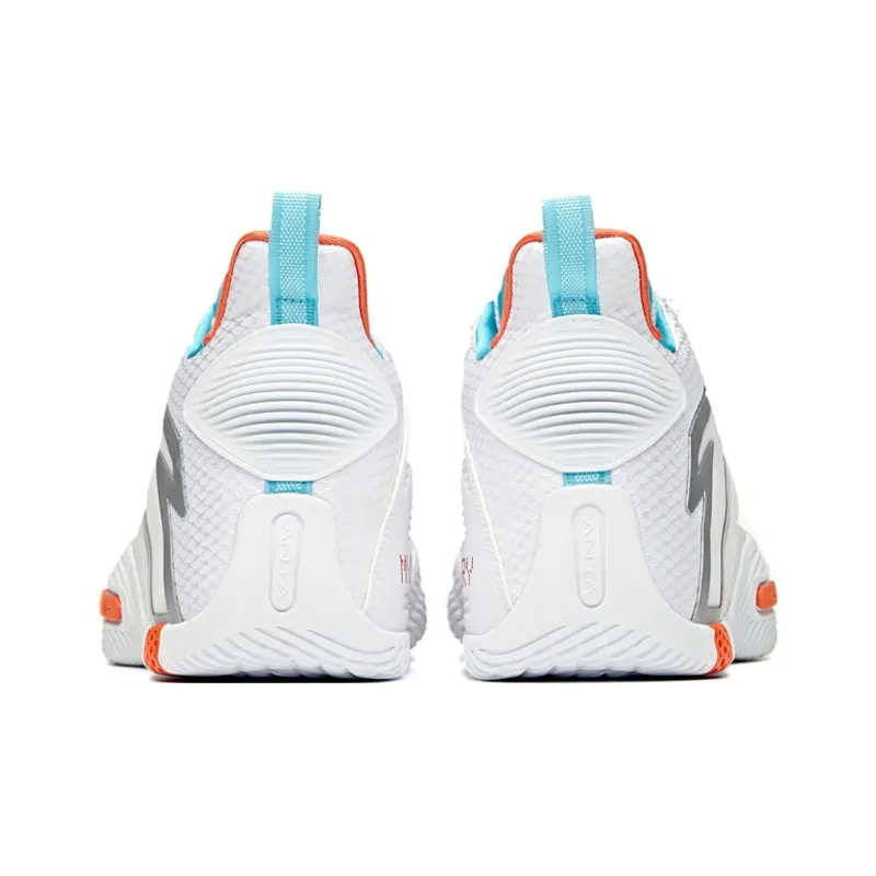 ANTA UFO3.0 Basketball Shoes Men Low Top ANTA White/Chlorine Blue/Lava Orange-3