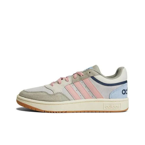 Adidas Neo Hoops 3.0 Skateboard Shoes Women's Low-Top Gray/Pink/Blue