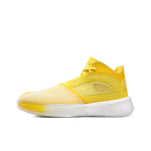 PEAK Surfing The Big Triangle 1.0 Basketball Shoes Men Mid-Top Mustard Yellow