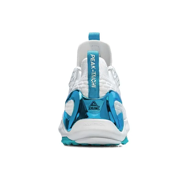 PEAK Tai Ji1.0 Plus Anti Slip Wear Resistant Low Top Sports Casual Shoes Unisex White Blue-4