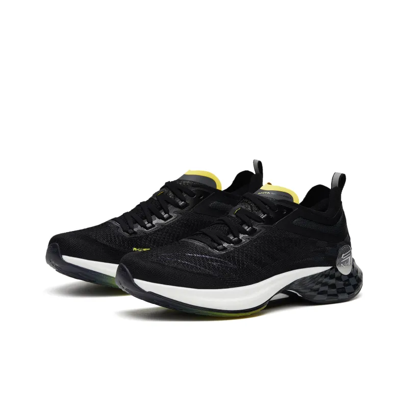 Anta Mach Pro Cushioned Slip Resistant Low Top Running Shoes Men's Black Gray-2