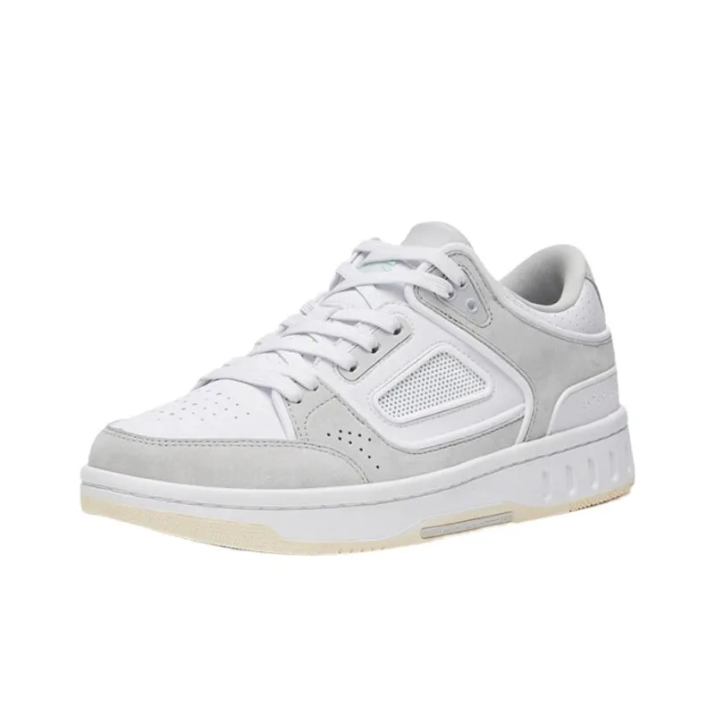 Anta Anta Champion All Weather Series Slip Resistant Cushioning Low Top Skateboard Shoes Men's White Gray-1