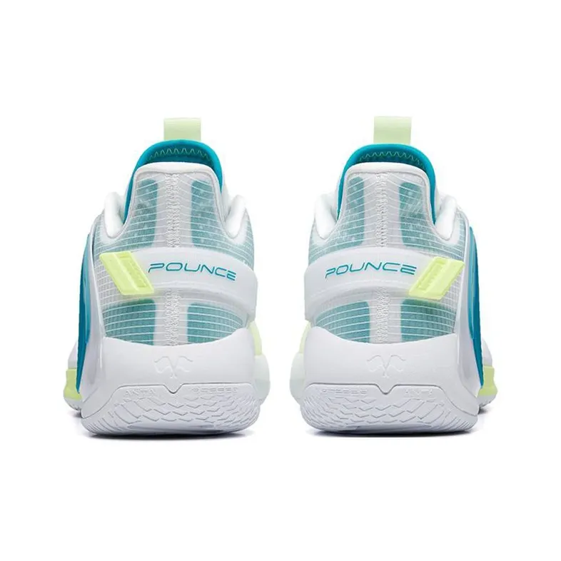 Anta Swoosh 2.0 Hayward GH Slip Resistant, Abrasion Resistant, Lightweight High Top Basketball Shoes White Yellow Blue-3