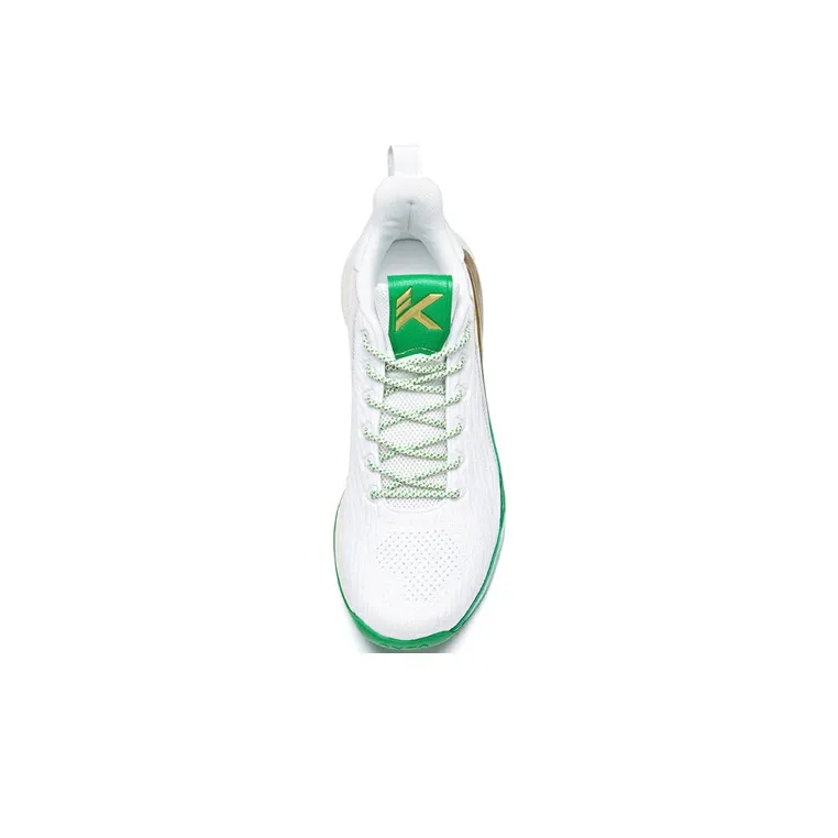 Anta KT4 Thompson Anti Slip Wear Resistant Breathable Lightweight Low Top Basketball Shoes Men's White Green Gold-2