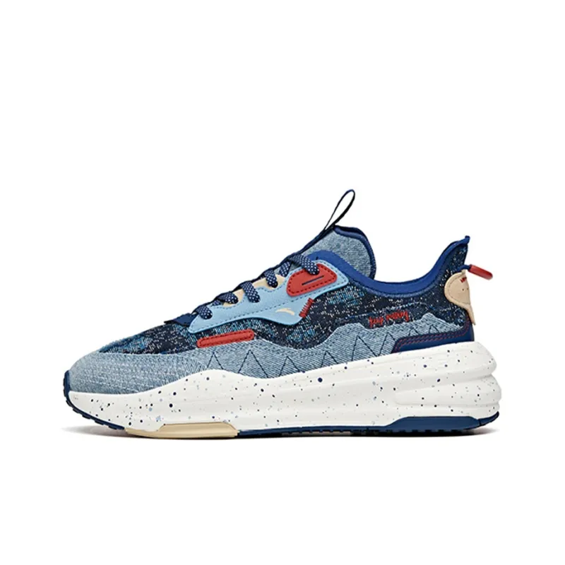 Anta C37 Series Slip Resistant Cushioning Abrasion Resistant Lightweight Low Top Skateboard Shoes Women's Denim-0