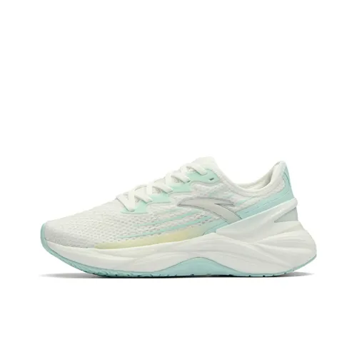 ANTA Tron 2.0 Running Shoes Women's Low-Top Ivory White/Glowing Light Green/Ice Pink Blue