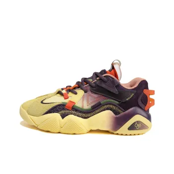 LUFUGONGBOWUGUAN x PEAK State Pole Low Top Chunky Sneakers Women's Bright Yellow Purple