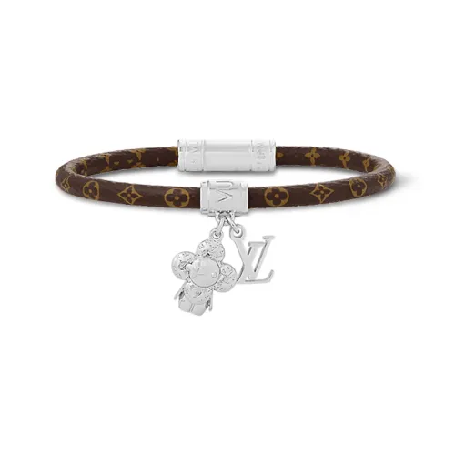 LOUIS VUITTON Icon Vivienne Leather Bangles Men's Brown