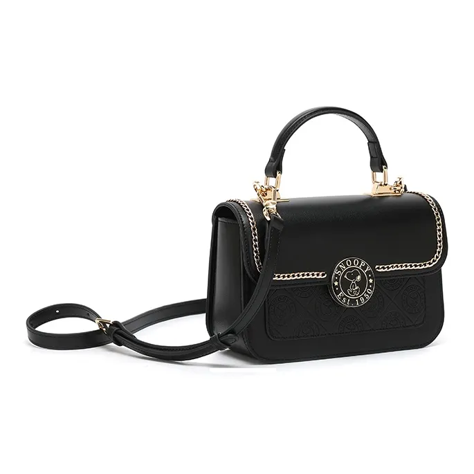 SNOOPY PU Shoulder Bag Crossbody Bag Handbag Regular Women's Black-1