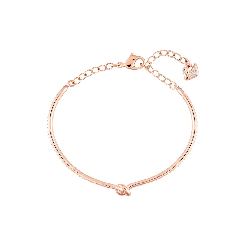 Swarovski Artificial Crystal Bangles Women's Rose Gold Tone Plated-1