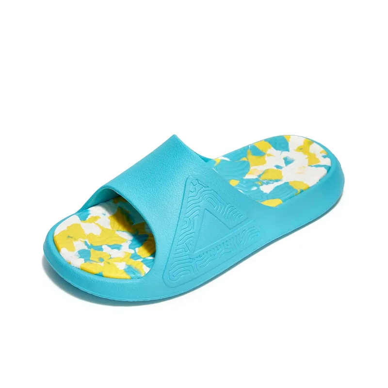 PEAK State Pole Guochuang Slippers EVA Totem Graffiti Slip-Resistant Odor-Resistant Slide Slippers Unisex Aurora Blue-4