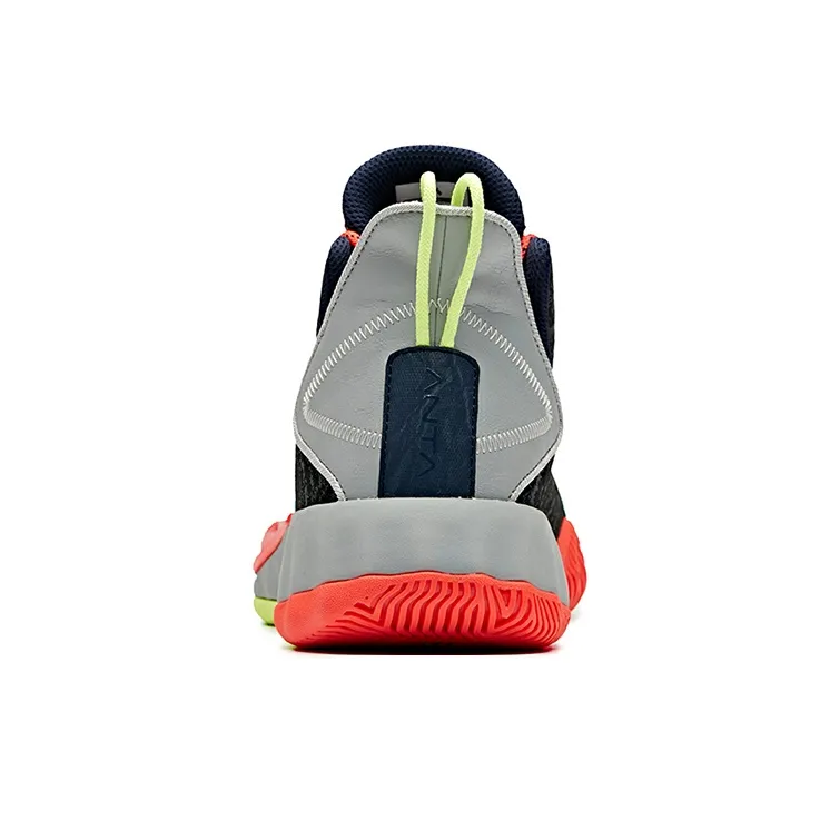 Anta Crazy 3 Cushioning Low Top Basketball Shoes Men's Gray Orange-4