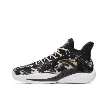 Anta Mountain 2 Cushioning Anti Slip And Wear Resistant Coverage Support Mid Top Basketball Shoes Men's Black Gray
