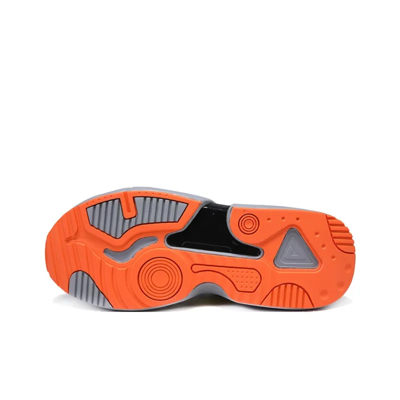 PEAK State Pole Cloud Master Slip Resistant And Breathable Low Top Running Shoes Men's Gray Orange-4