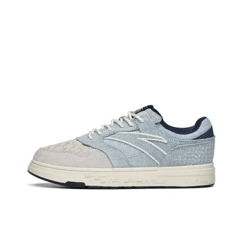 Anta Street Naughty Slip Resistant Cushioning Abrasion Resistant Low Top Skateboard Shoes Men's Gray Blue