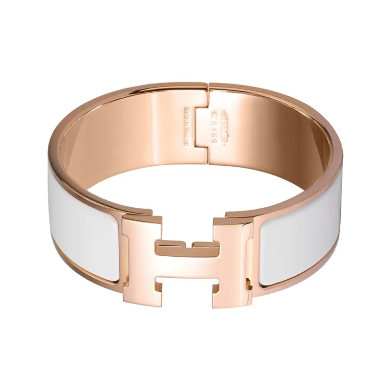 HERMES Clic Rose Gold Plated Bangles Women's-0