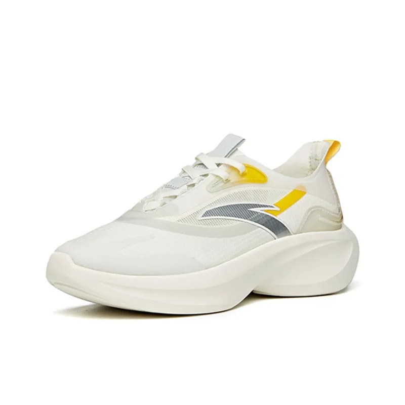 Anta Leaf 1.0 Low Top Running Shoes Women's White Yellow Silver-2