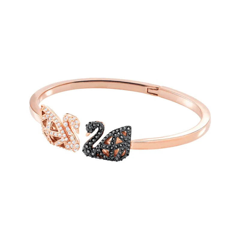 Swarovski FACET SWAN Artificial Crystal Bangles Women's Rose Gold-2
