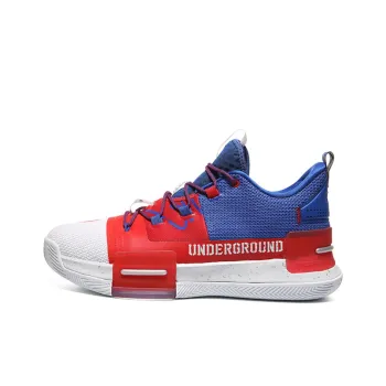PEAK Taichi Flashing Anti Slip Wear Resistant Low Top Basketball Shoes Red Blue