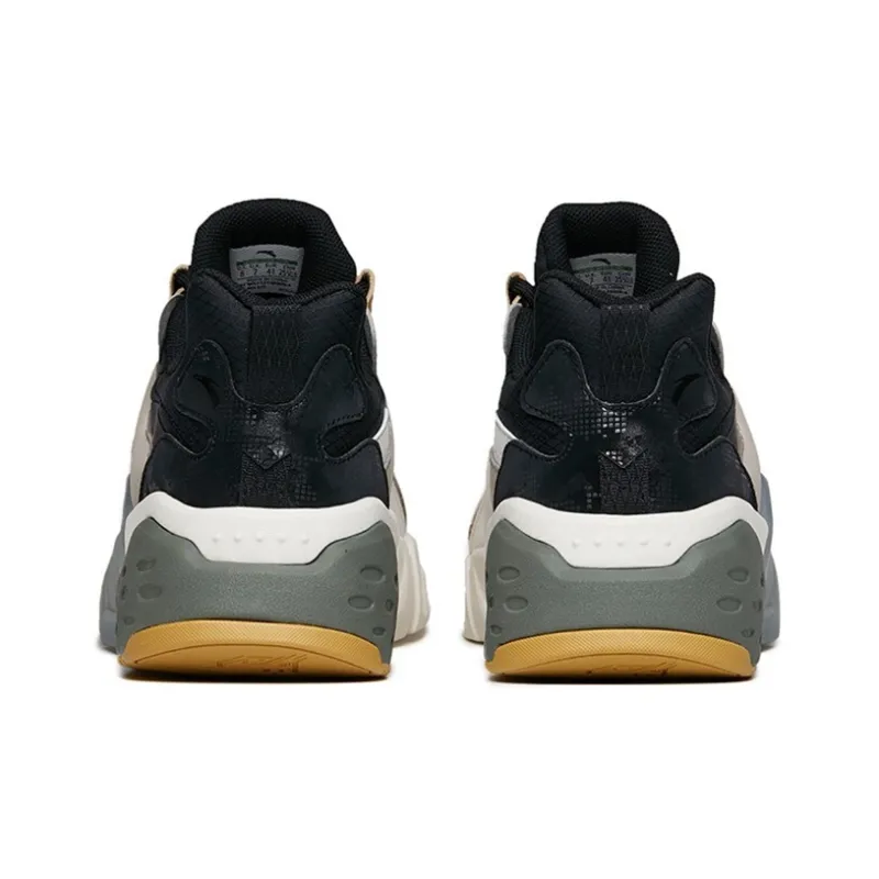Anta Rubik's Cube Cushioning Anti-Slip And Wear-Resistant Low-Top Chunky Sneakers White Gray Black-3