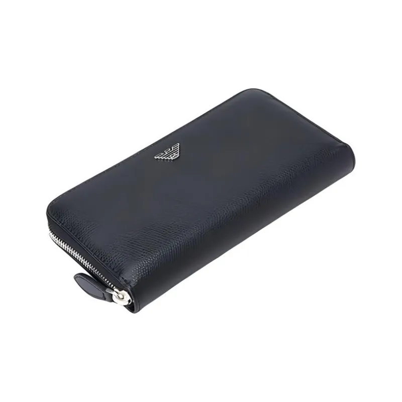 EMPORIO ARMANI Cow Leather Wallet Men's Black-2