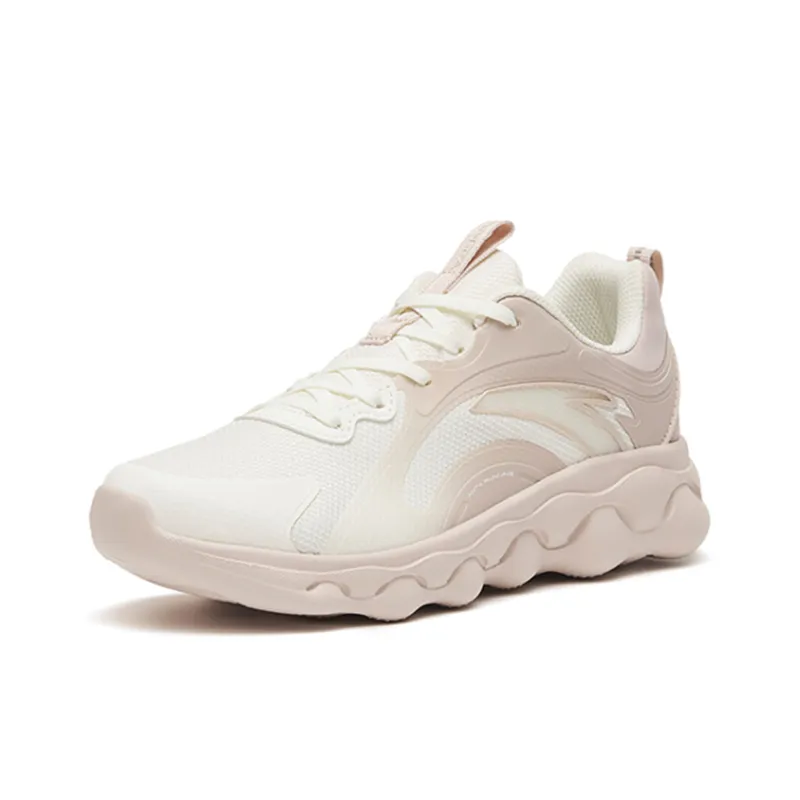 Anta Sheepskin Cushioning Anti-Slip Wear-Resistant Breathability Low-Top Running Shoes Women's White Gray-2