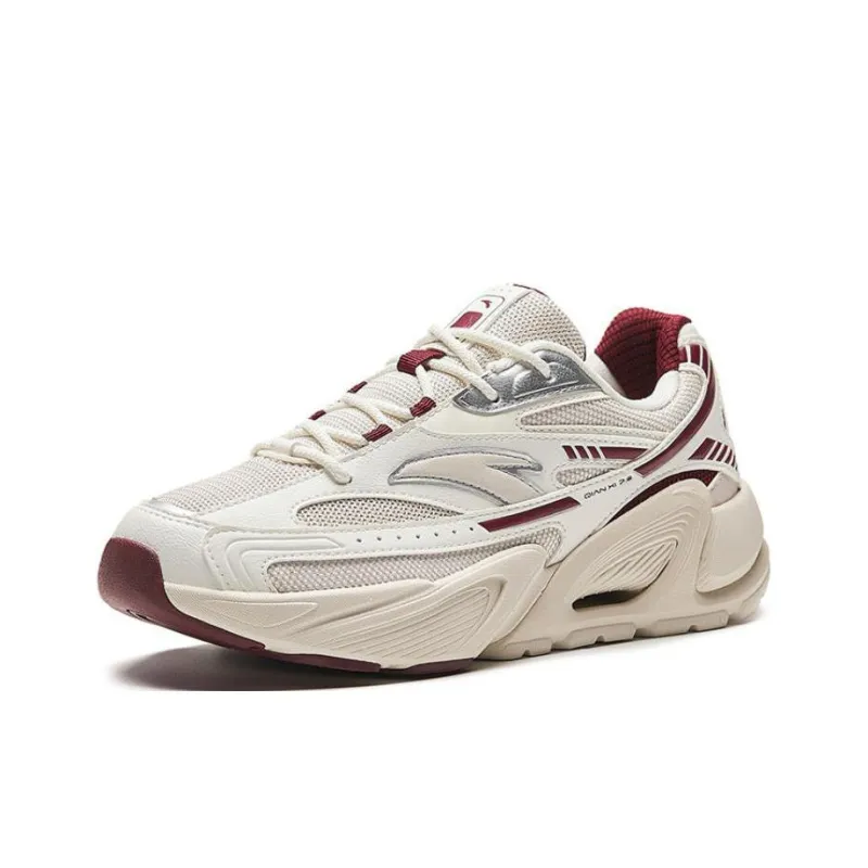 Anta Millennium 6 Anti Slip Wear Resistant Low Top Casual Shoes Women's Beige Red-1