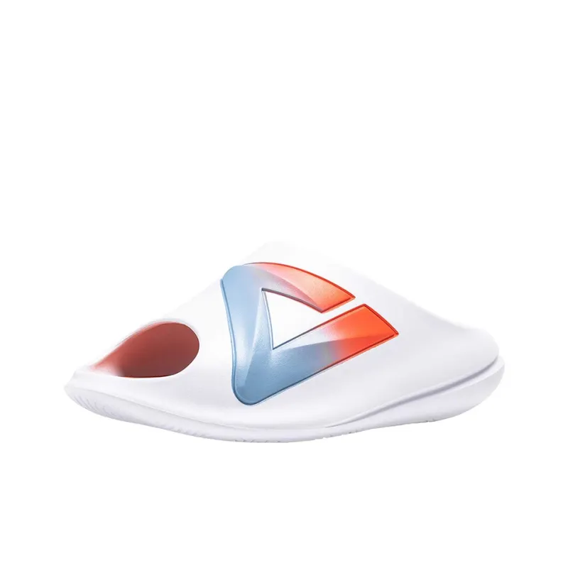 PEAK Statistic Sandals Rubber Sole Graffiti Slide Slippers Men's White Orange-2