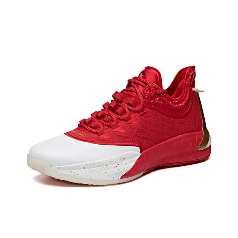 Anta GH1 Low Top Basketball Shoes Men's White Red-1