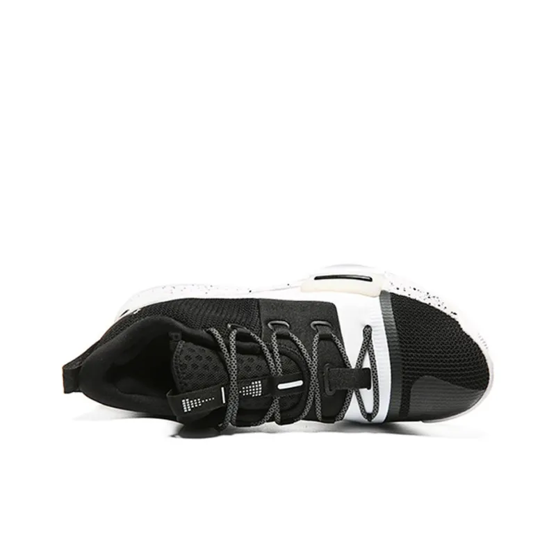 PEAK Flash Taichi Cushioning Anti Slip And Wear Resistant Low Top Basketball Shoes Men's Black White-1