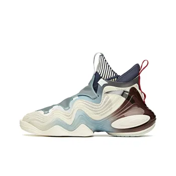 Anta Star Free Cushioning Anti Slip Wear Resistant Breathability High Top Basketball Shoes Men's White Cyan