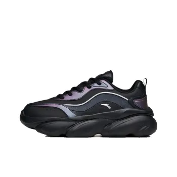 Anta Meow Shoes Paw Claws Cushioning Height Increasing Lightweight Low Top Chunky Sneakers Women's Black Silver